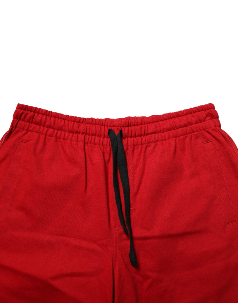 Bermuda Dolce &amp; Gabbana rouge en coton, taille mi-haute, à cordon de serrage