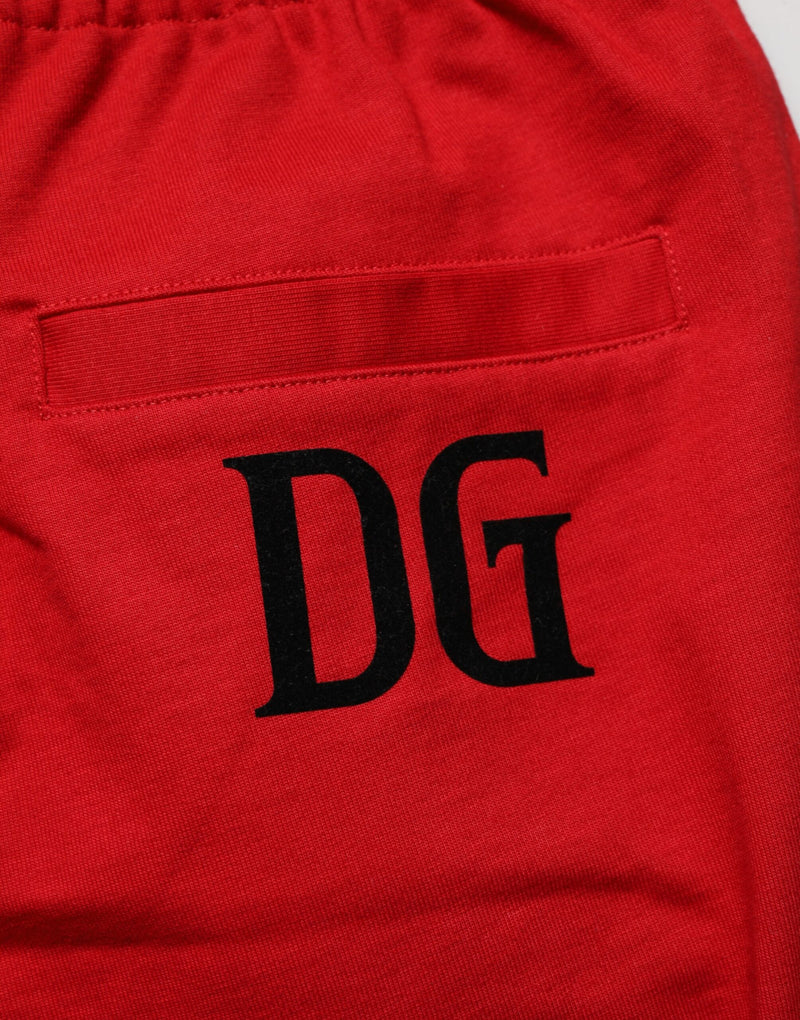 Bermuda Dolce &amp; Gabbana rouge en coton, taille mi-haute, à cordon de serrage