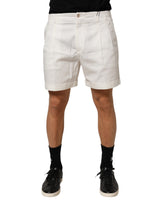 Bermuda Dolce &amp; Gabbana blanc en coton, taille mi-haute, pour homme
