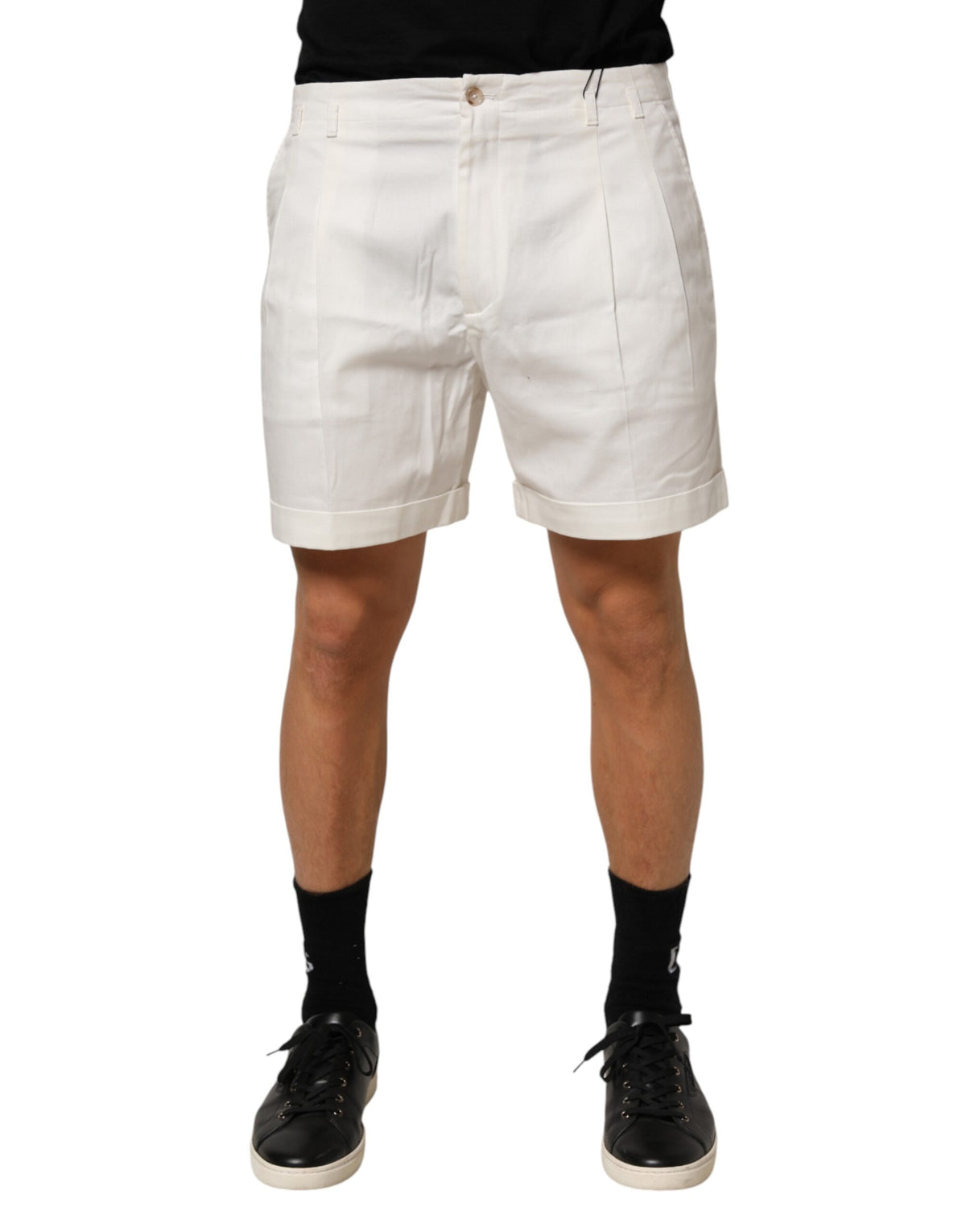 Bermuda Dolce &amp; Gabbana blanc en coton, taille mi-haute, pour homme