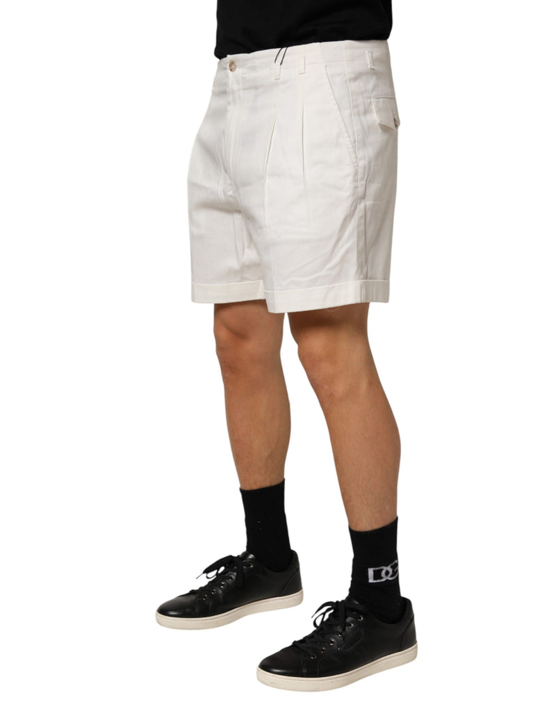 Bermuda Dolce &amp; Gabbana blanc en coton, taille mi-haute, pour homme