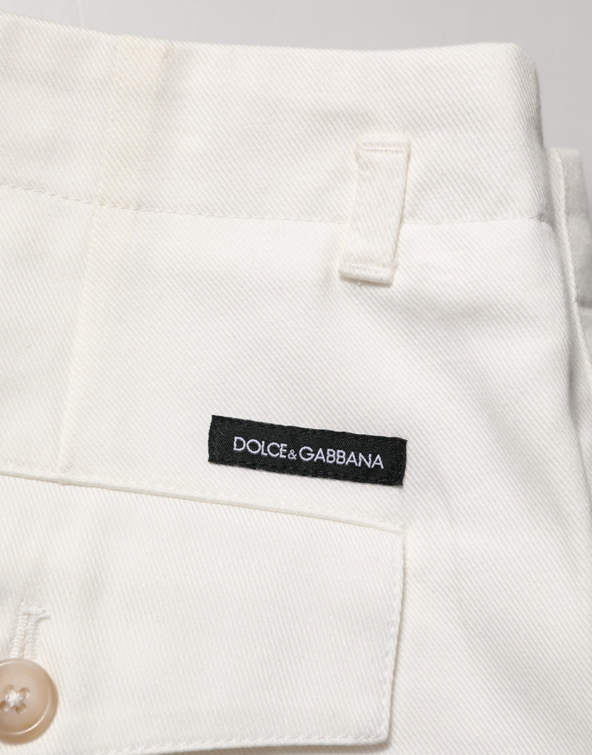 Bermuda Dolce &amp; Gabbana blanc en coton, taille mi-haute, pour homme