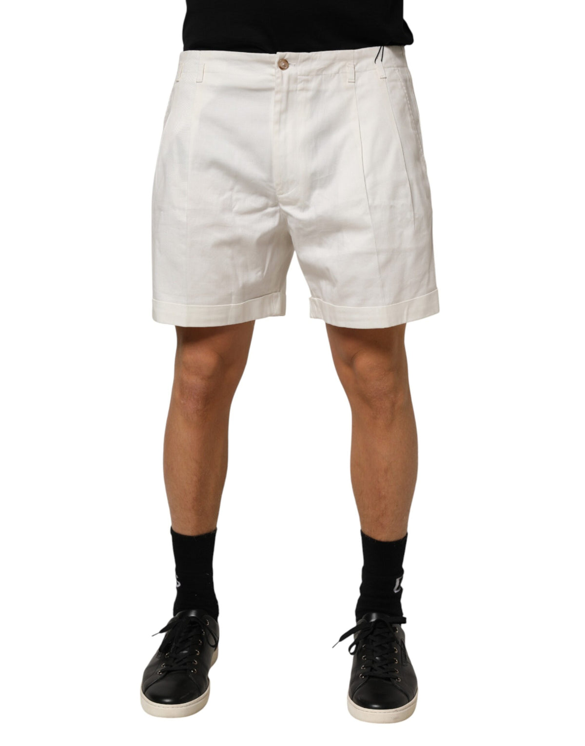 Bermuda Dolce &amp; Gabbana blanc en coton, taille mi-haute, pour homme