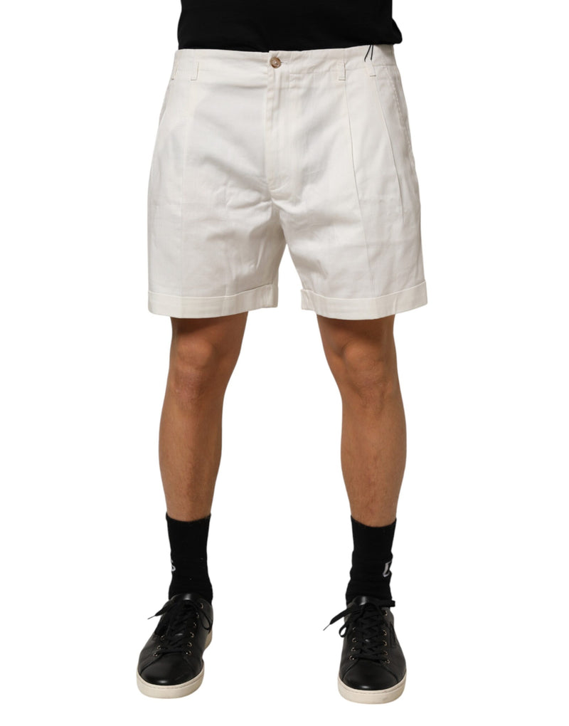Bermuda Dolce &amp; Gabbana blanc en coton, taille mi-haute, pour homme