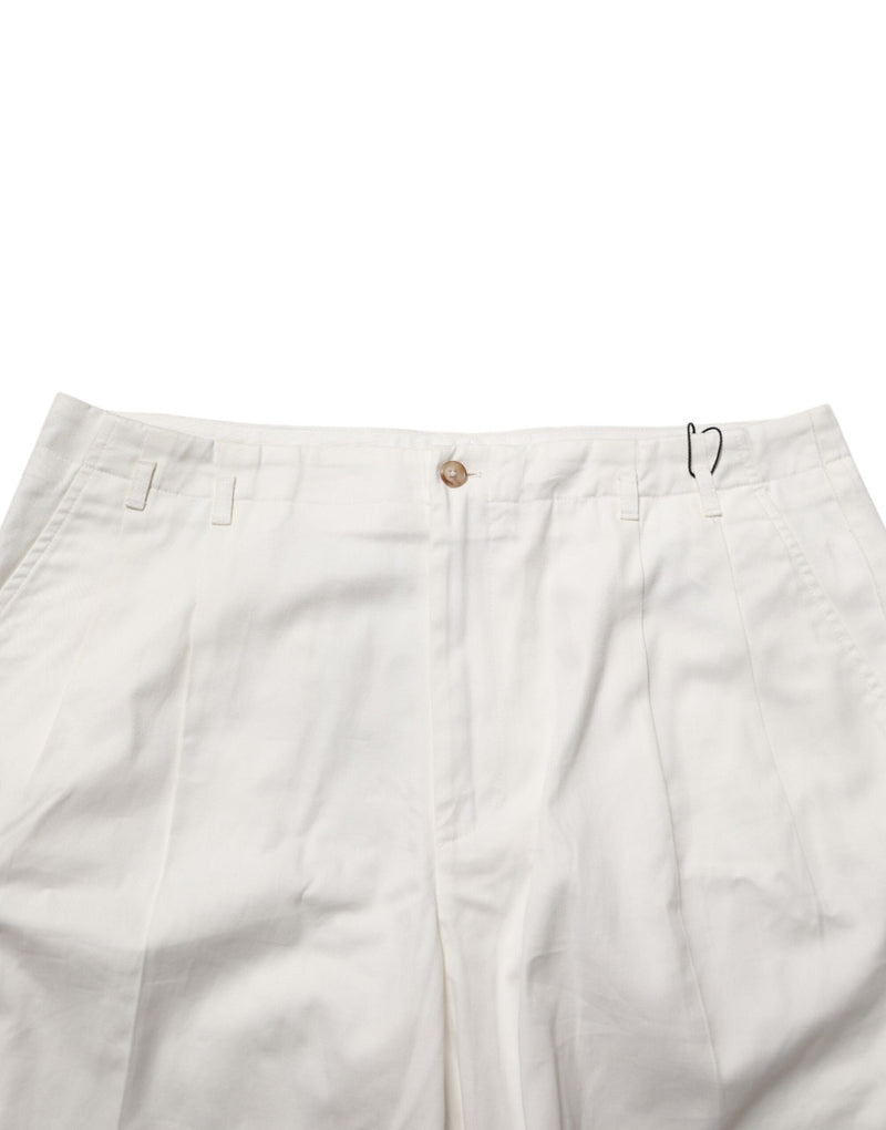Bermuda Dolce &amp; Gabbana blanc en coton, taille mi-haute, pour homme