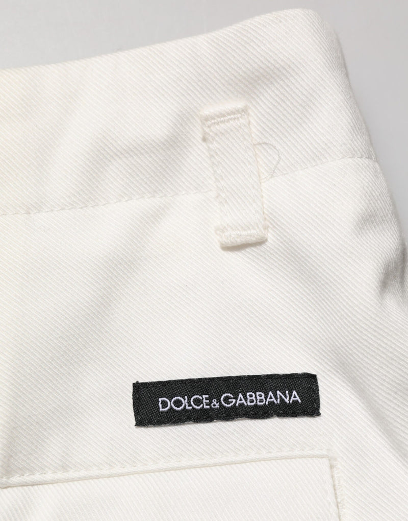 Bermuda Dolce &amp; Gabbana blanc en coton, taille mi-haute, pour homme
