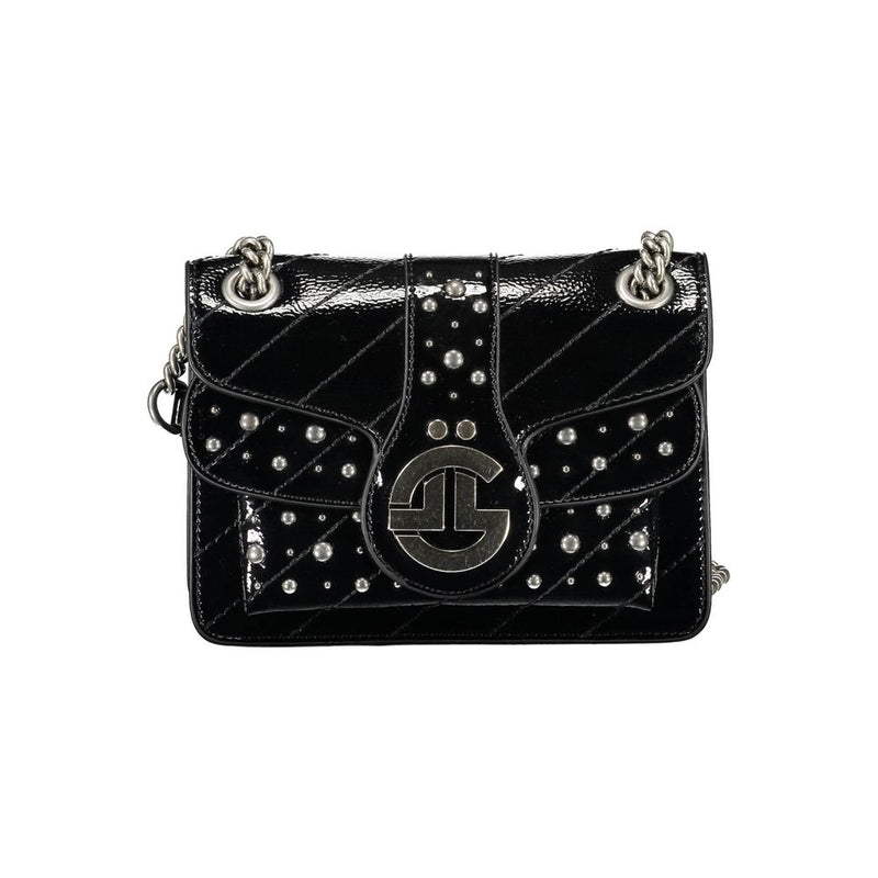 Gaelle Paris Black Polyurethane Shoulder Bag for Women