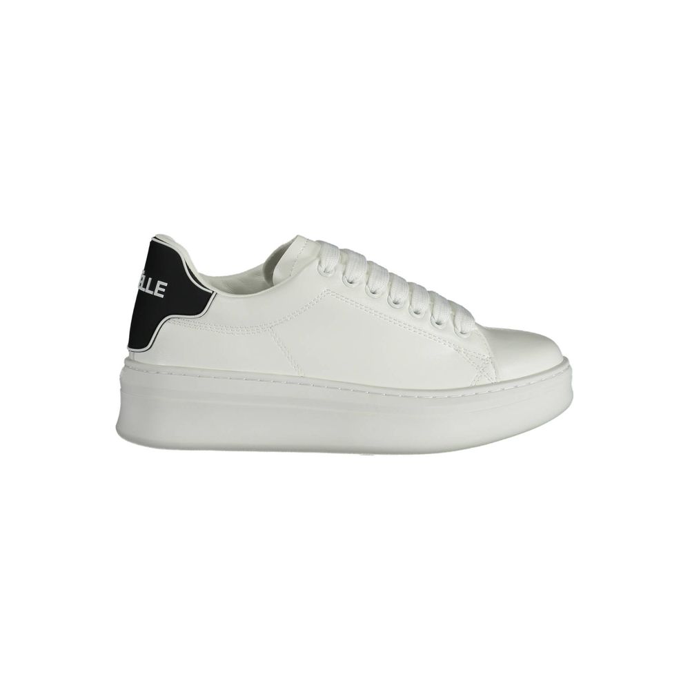 Gaelle Paris White Polyurethane Women's Sneaker - Stylish Comfort
