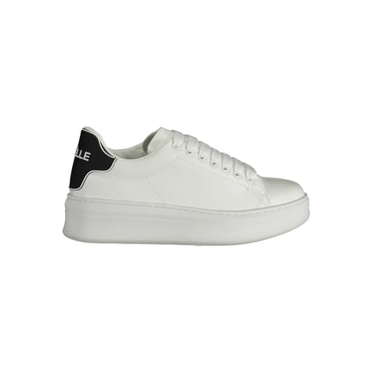 Gaelle Paris Women's White Polyurethane Sneakers