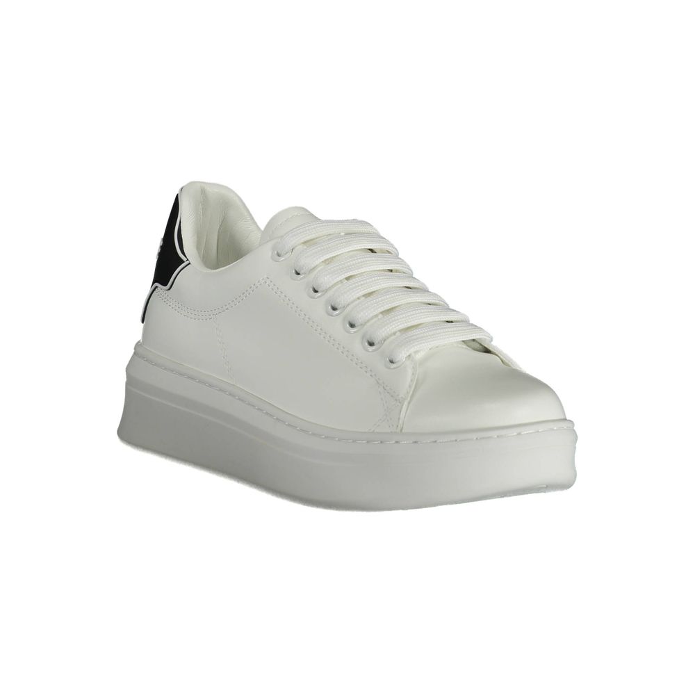 Gaelle Paris White Polyurethane Women's Sneaker - Stylish Comfort