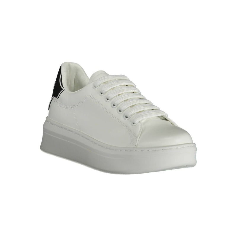 Gaelle Paris White Polyurethane Women's Sneaker - Stylish Comfort