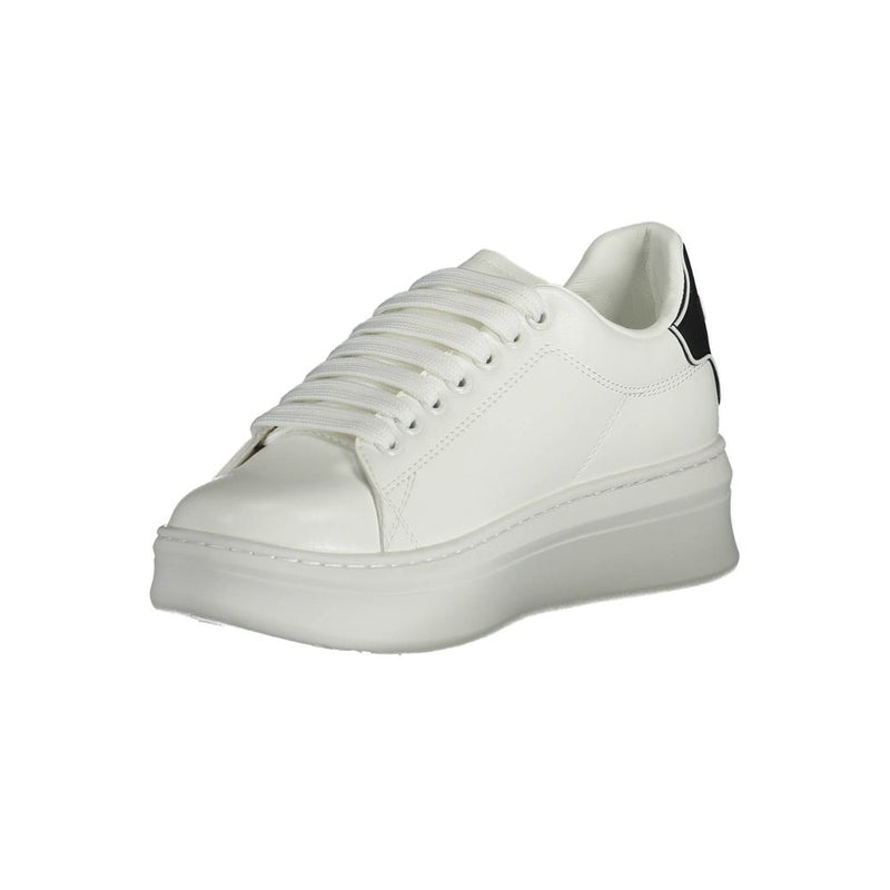 Gaelle Paris White Polyurethane Women's Sneaker - Stylish Comfort