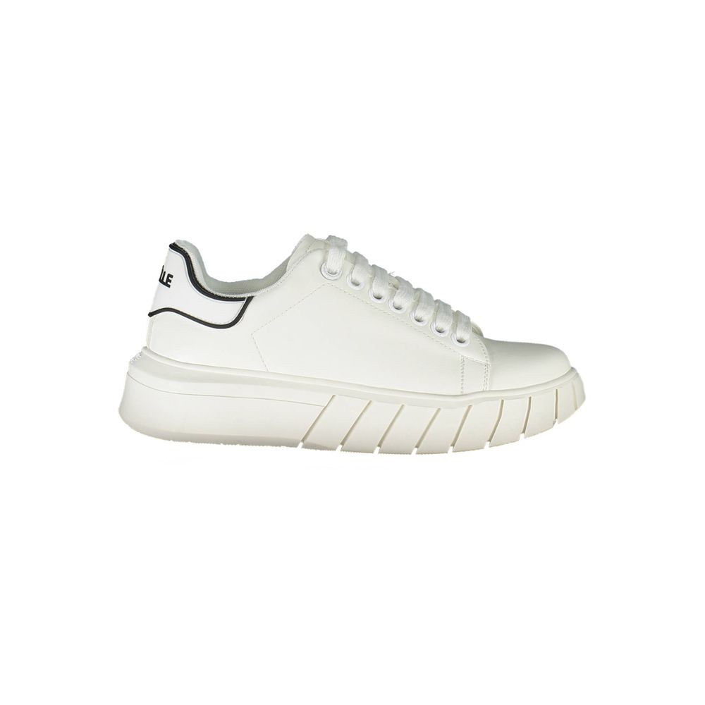 Gaelle Paris White Polyurethane Women Sneaker - Chic & Comfortable
