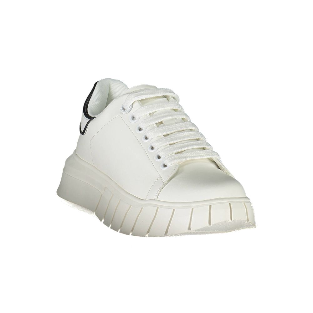 Gaelle Paris White Polyurethane Women Sneaker - Chic & Comfortable