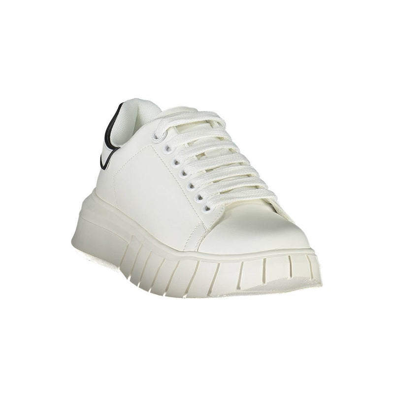 Gaelle Paris White Polyurethane Women Sneaker - Chic & Comfortable