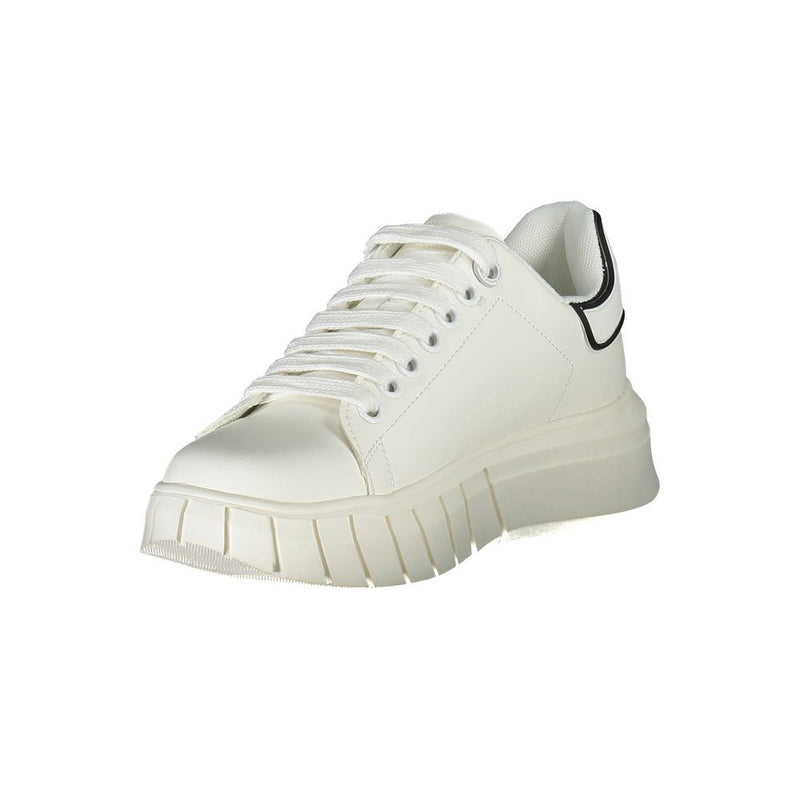 Gaelle Paris White Polyurethane Women Sneaker - Chic & Comfortable
