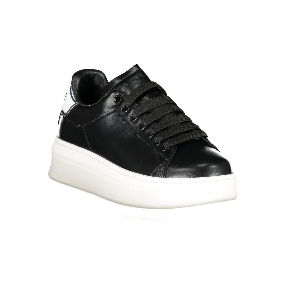 Gaelle Paris Black Polyurethane Women Sneaker - Chic & Comfortable