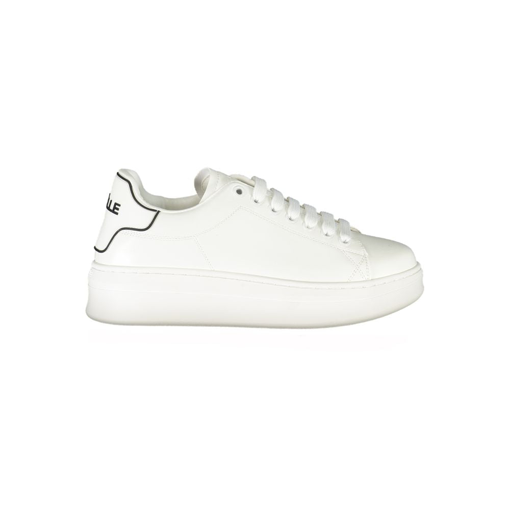 Gaelle Paris White Polyurethane Women Sneaker - Chic & Comfy