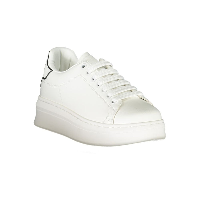 Gaelle Paris White Polyurethane Women Sneaker - Chic & Comfy
