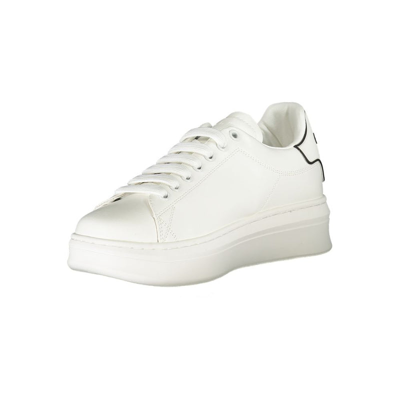 Gaelle Paris White Polyurethane Women Sneaker - Chic & Comfy