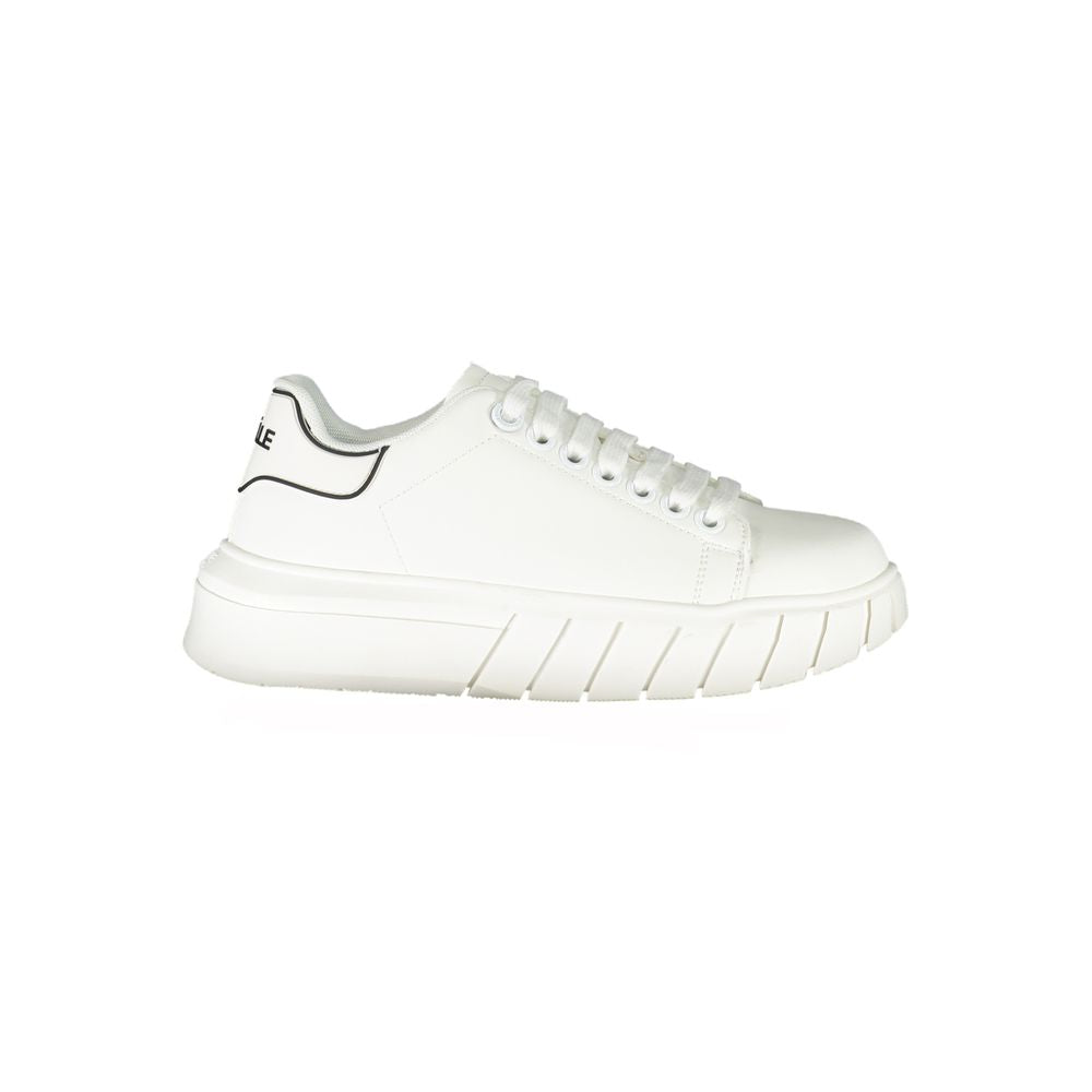 Gaelle Paris White Polyurethane Women Sneaker - Chic & Comfortable