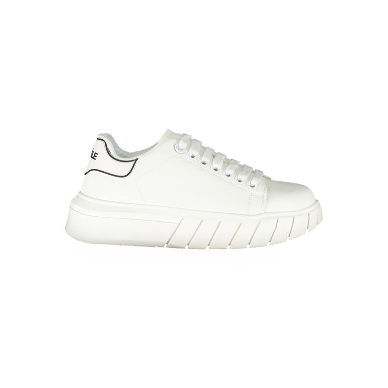 Gaelle Paris White Polyurethane Women Sneaker - Chic & Comfortable