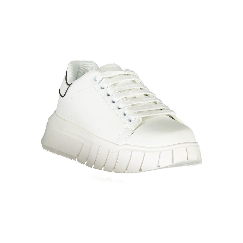 Gaelle Paris White Polyurethane Women Sneaker - Chic & Comfortable