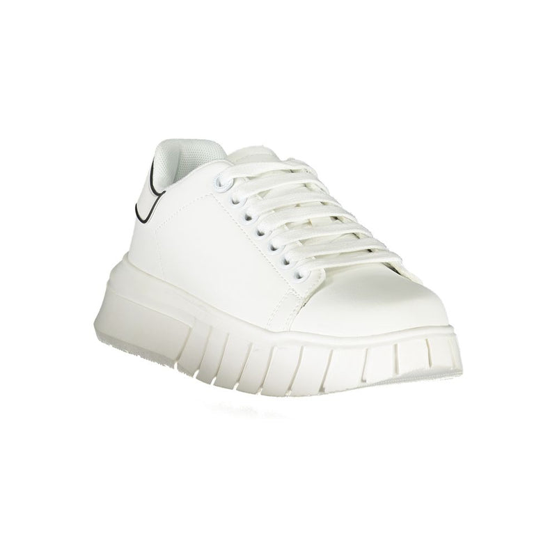Gaelle Paris White Polyurethane Women Sneaker - Chic & Comfortable