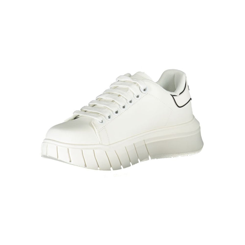 Gaelle Paris White Polyurethane Women Sneaker - Chic & Comfortable