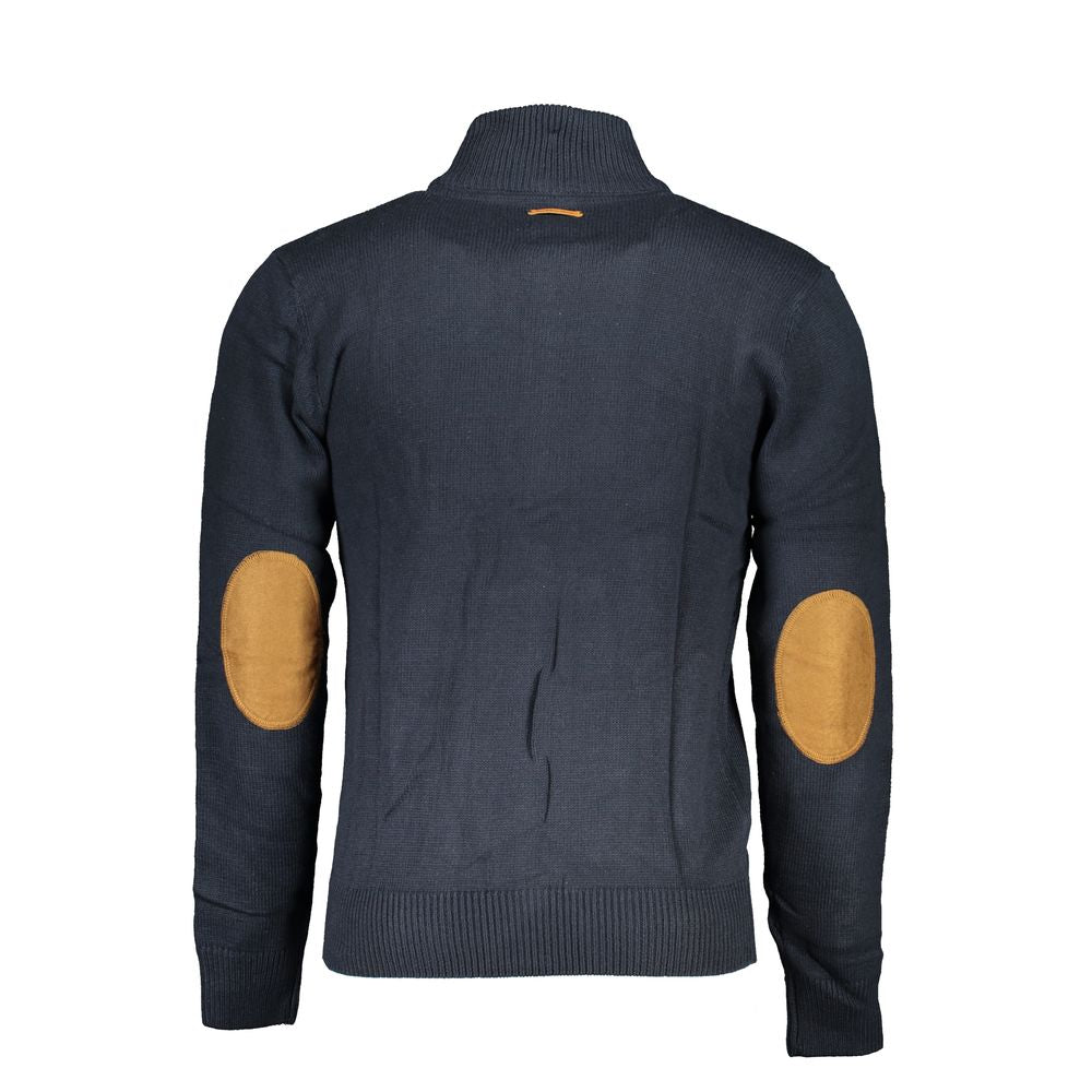 Gianmarco Venturi Pull en Coton Bleu avec Broderie