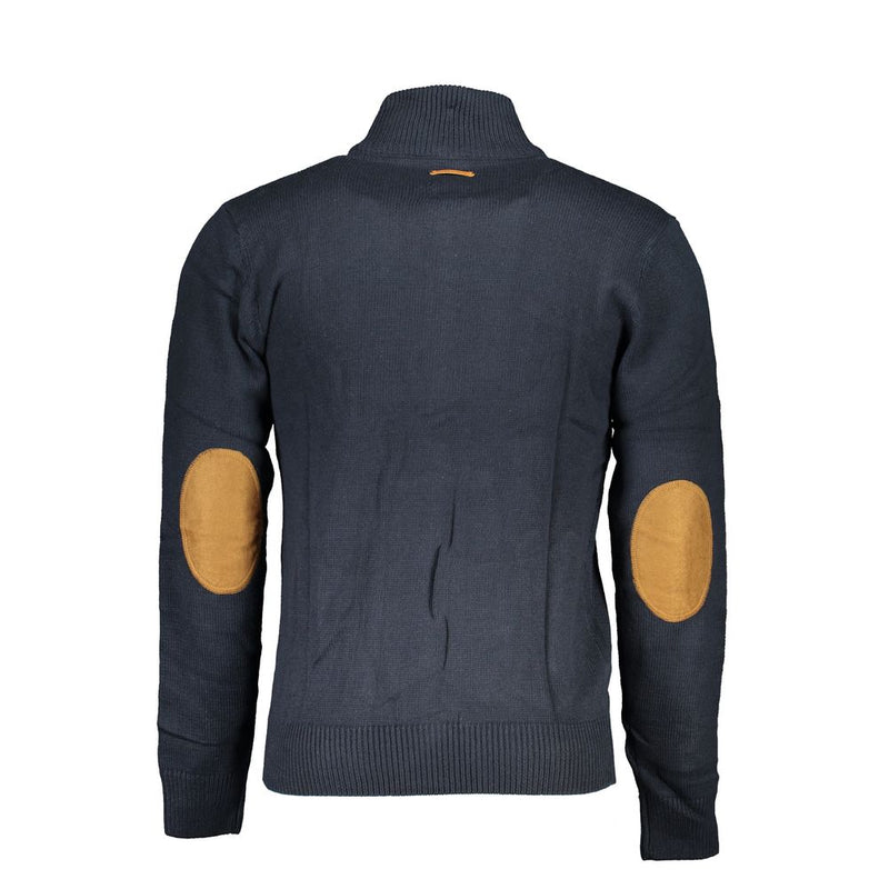 Gianmarco Venturi Pull en Coton Bleu avec Broderie
