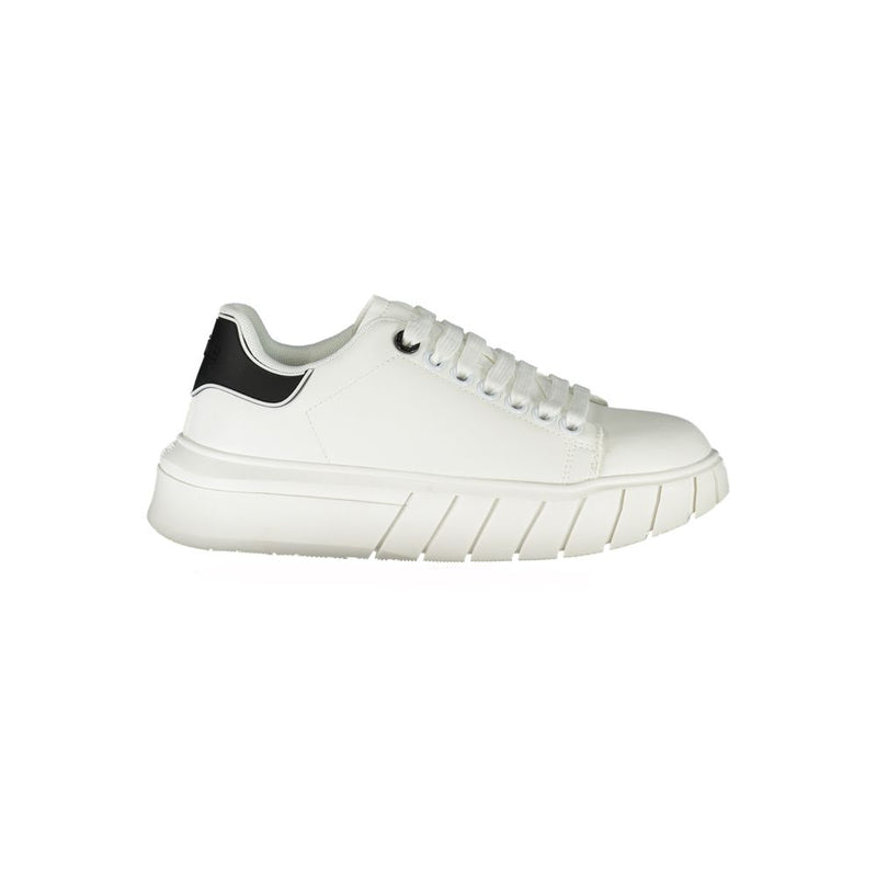 Gaelle Paris White Polyurethane Women Sneaker - Stylish & Comfortable