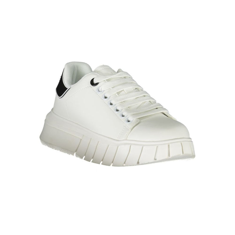 Gaelle Paris White Polyurethane Women Sneaker - Stylish & Comfortable
