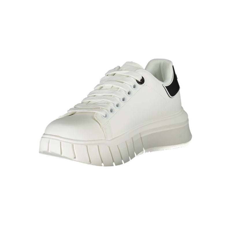Gaelle Paris White Polyurethane Women Sneaker - Stylish & Comfortable