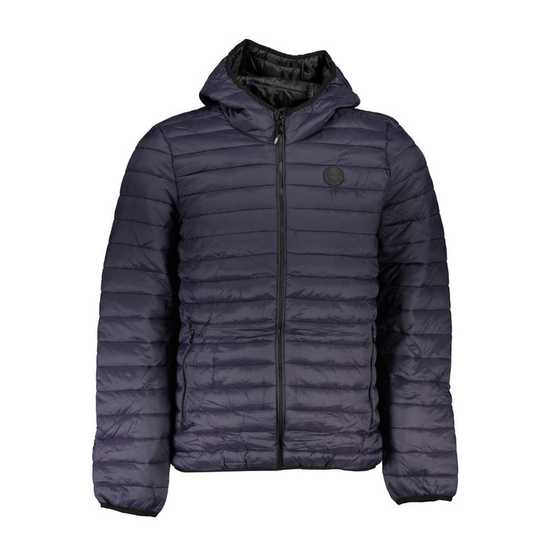 Gianmarco Venturi Blue Polyamide Jacket with Hood