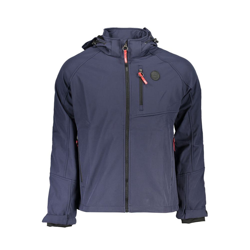 Gianmarco Venturi Blue Soft Shell Jacket with Removable Hood