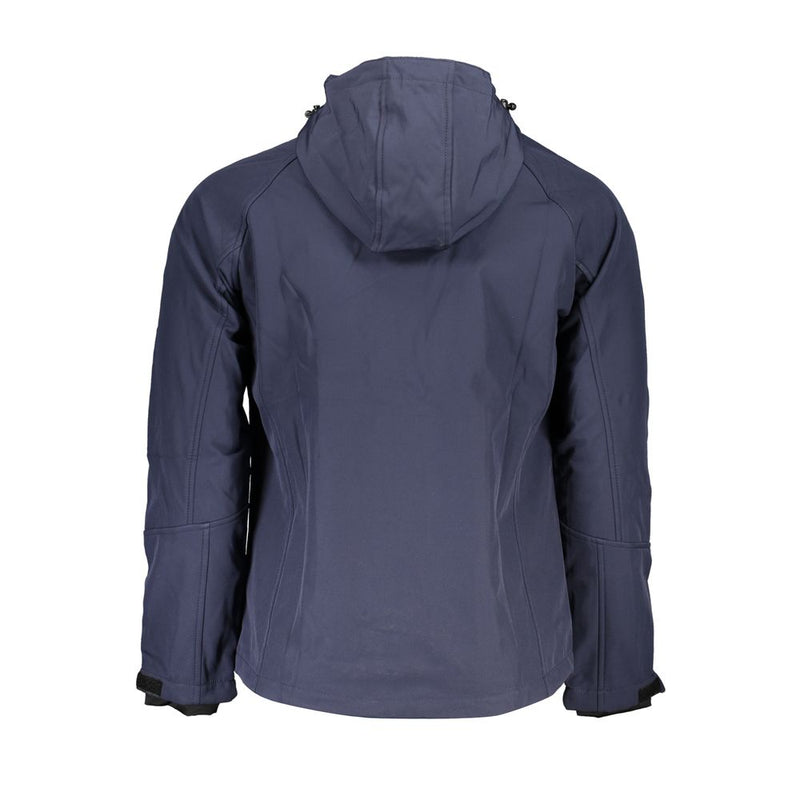 Gianmarco Venturi Blue Soft Shell Jacket with Removable Hood