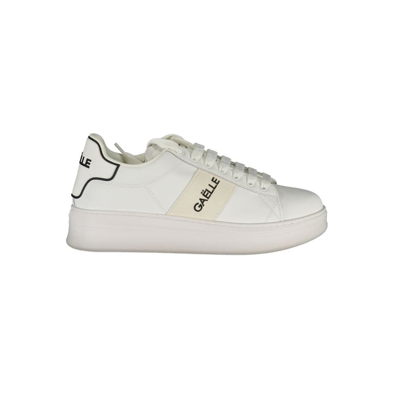 Gaelle Paris White Polyurethane Men Sneaker - Stylish & Durable