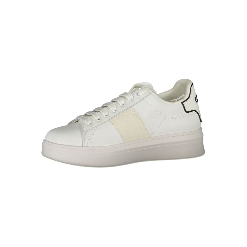Gaelle Paris White Polyurethane Men Sneaker - Stylish & Durable