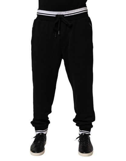 Pantalon de jogging noir en coton à motif du Sacré-Cœur pour homme de Dolce &amp; Gabbana