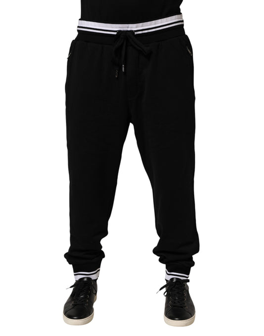 Pantalon de jogging noir en coton à motif du Sacré-Cœur pour homme de Dolce &amp; Gabbana