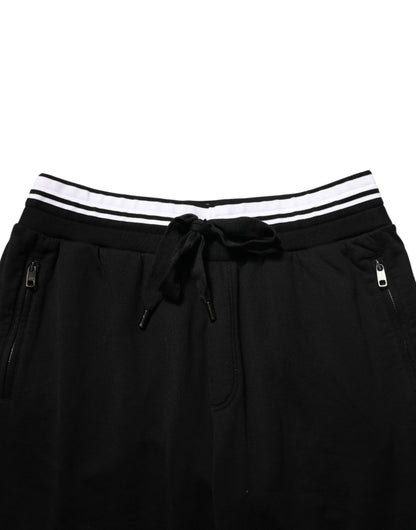 Pantalon de jogging noir en coton à motif du Sacré-Cœur pour homme de Dolce &amp; Gabbana