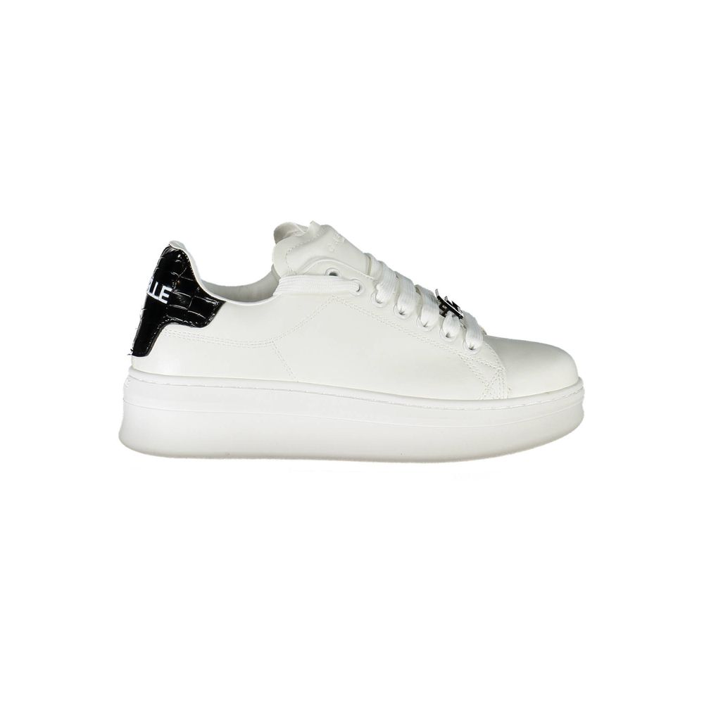 Gaelle Paris White Polyurethane Women Sneaker - Stylish Comfort