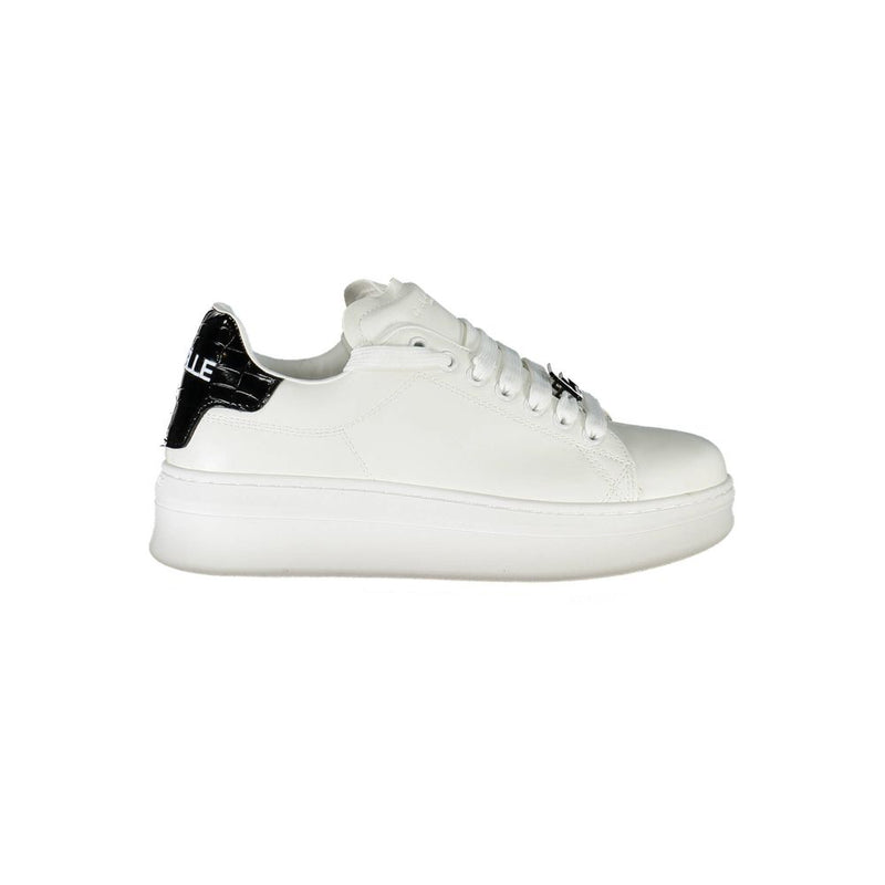 Gaelle Paris White Polyurethane Women Sneaker - Stylish Comfort