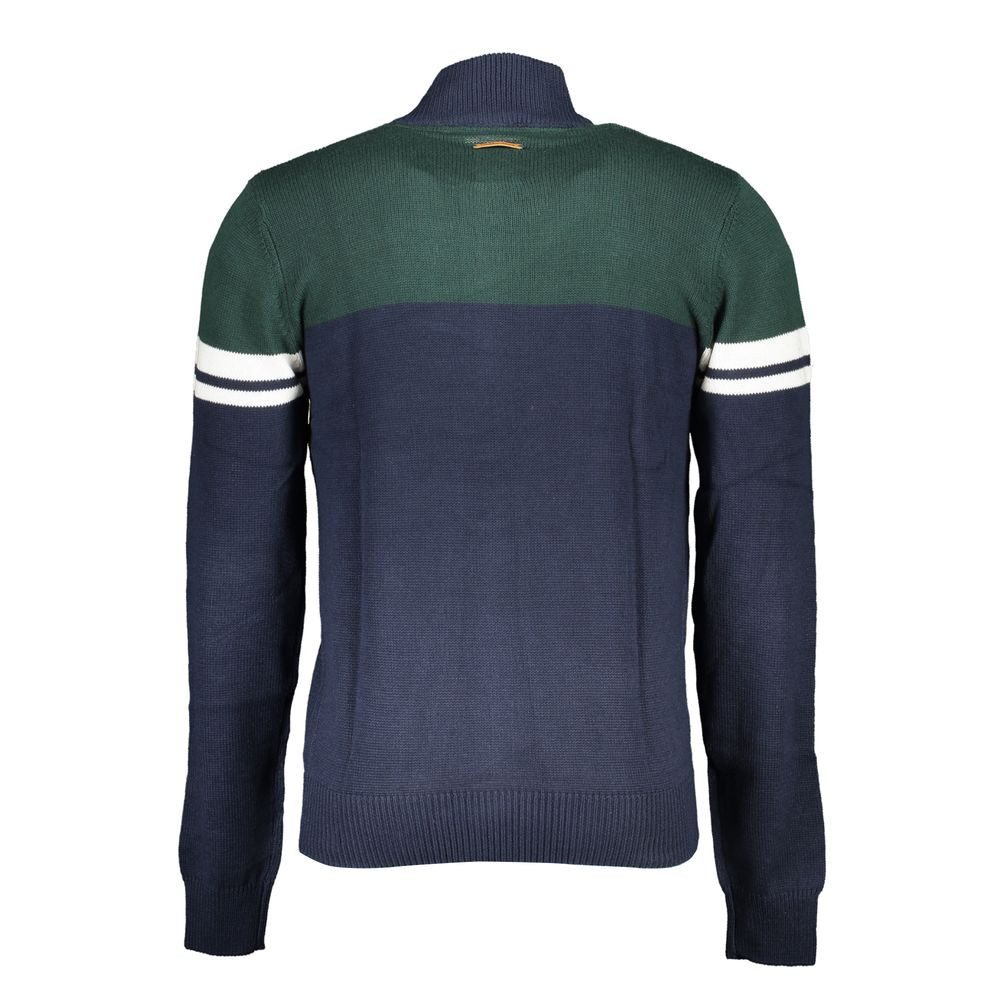 Gianmarco Venturi Pull en Coton Bleu avec Détails Contrastés