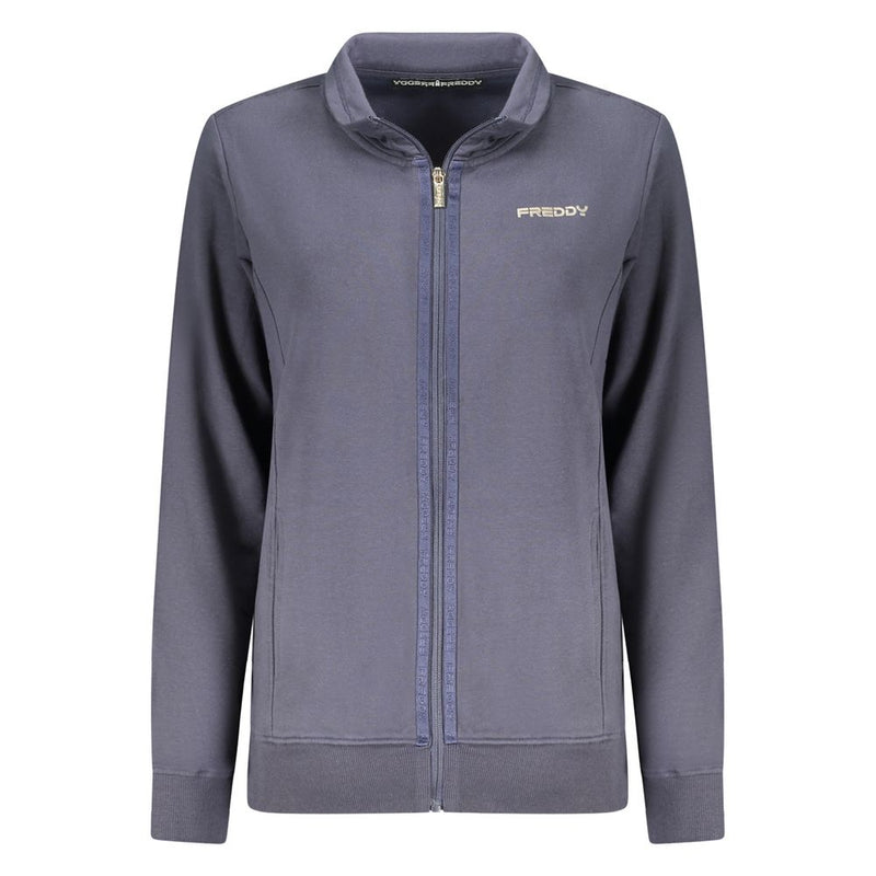 Freddy Blue Cotton Women Sweatshirt - Stylish Comfort