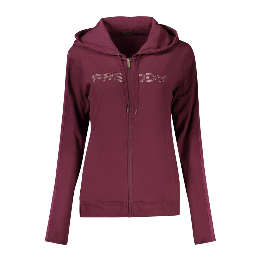 Freddy Viola Cotton Women Hoodie - Chic Purple Comfort