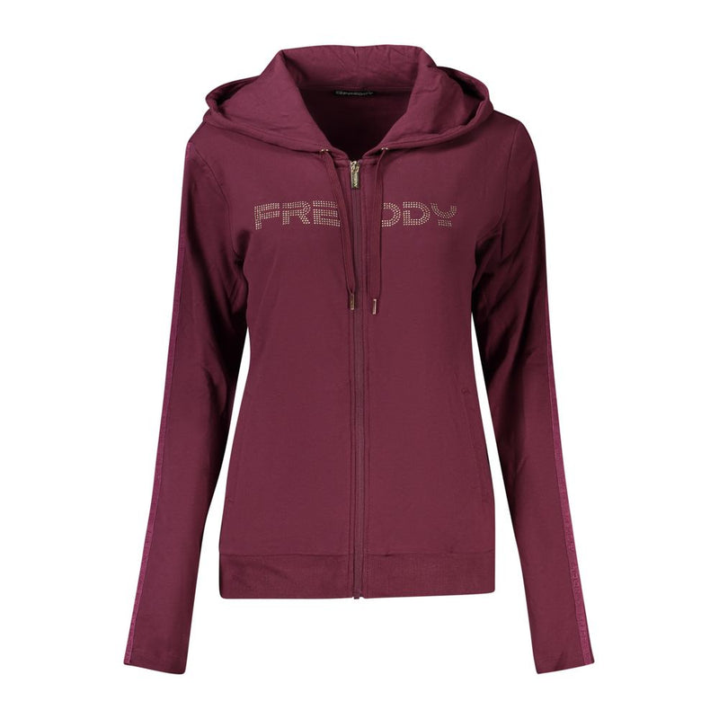 Freddy Viola Cotton Women Hoodie - Chic Purple Comfort