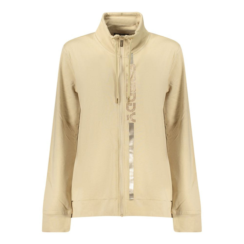 Freddy Beige Cotton Women Sweatshirt with Rhinestone Detail