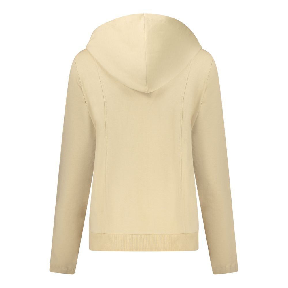 Freddy Beige Cotton Women Sweatshirt with Rhinestone Details